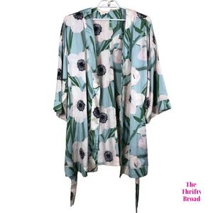 HoneyDew Intimates Womens XL Keep It Cool Short Floral Robe